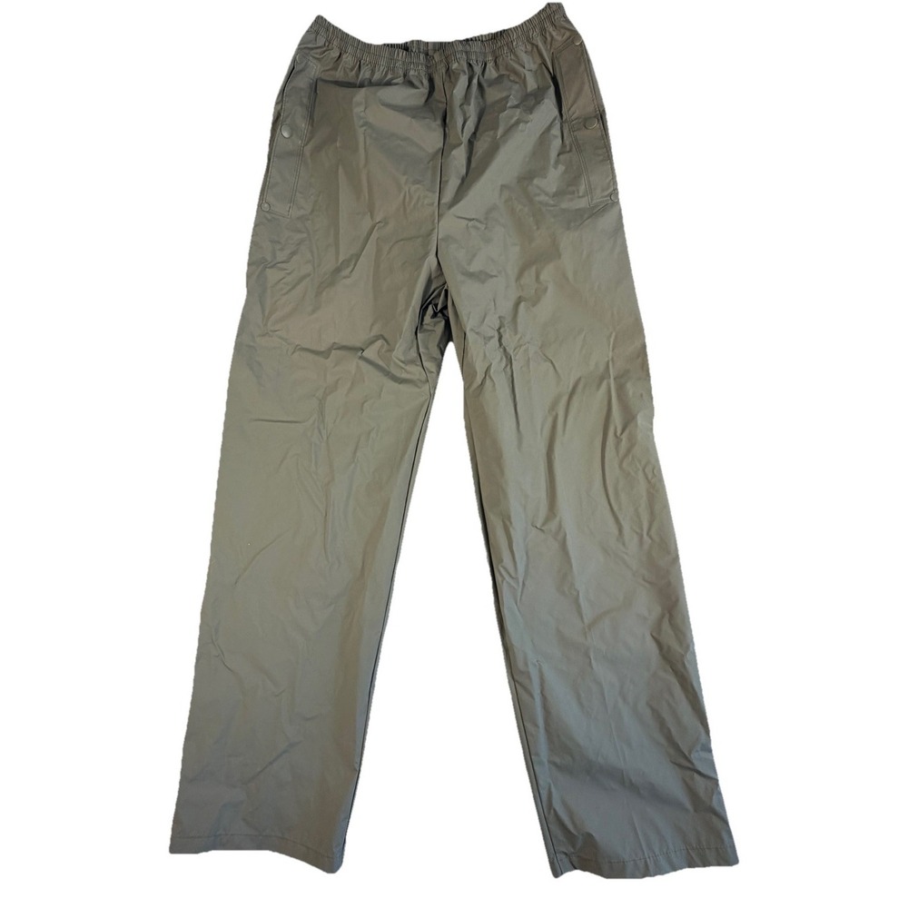 Vintage Columbia Rain Pants Men Sz‎ S Gray Elastic Waist Waterproof PVC